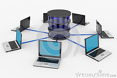 Abstract computer network and database. Concept. Stock Photo
