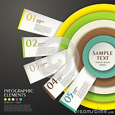 Abstract concentric chart infographics Vector Illustration