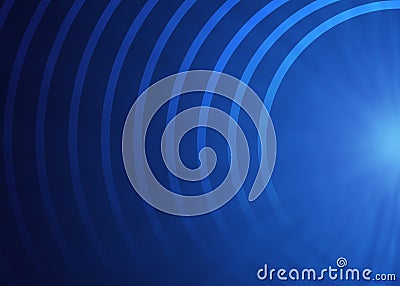 Abstract Concentric Half Circles in Blue Background Stock Photo