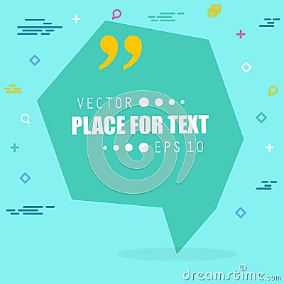 Abstract concept empty speech square quote text bubble. For web and mobile app on background, illustration templat Cartoon Illustration