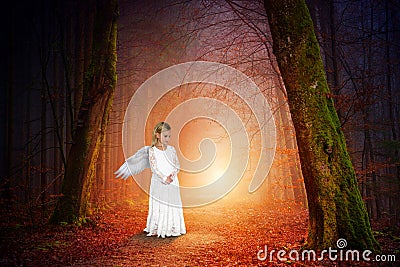 Peace, Nature, Love, Angel, Girl Stock Photo