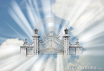 Heaven, Pearly Gates, Gate, Religion, God Stock Photo