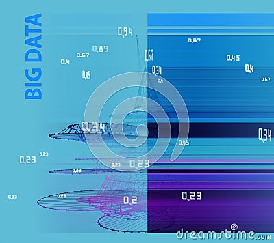 Abstract concept of radial algorithm analytics. Big data. Quantum virtual cryptography. Business visualization of artificial Stock Photo