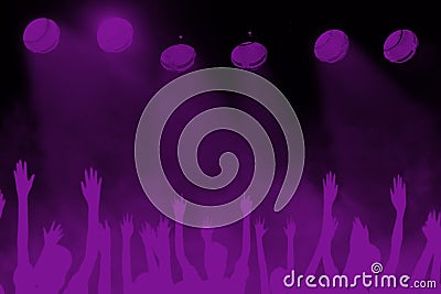 Rock Music Festival Concert Background, Purple, Violet Stock Photo