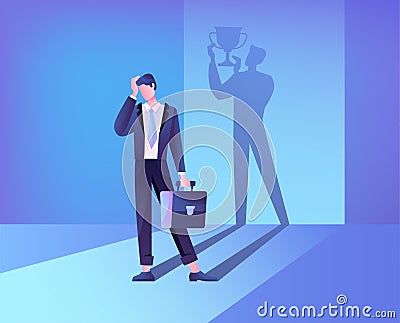 Abstract concept of self belief and self confidence Vector Illustration