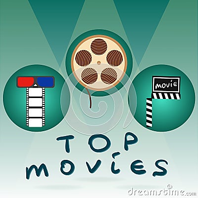 Abstract concept title top movies background for your business Vector Illustration