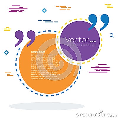 Abstract concept vector empty speech square quote text bubble. For web and mobile app isolated on background Vector Illustration
