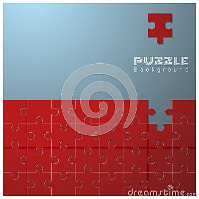 Abstract conceptual background with incomplete jigsaw puzzle Vector Illustration