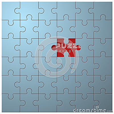 Abstract conceptual background with incomplete jigsaw puzzle Vector Illustration