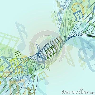Abstract conceptual classic musical background with note Vector Illustration
