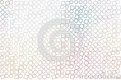 Abstract conceptual ellipse & square box pattern. Effect, round, canvas & surface. Vector Illustration