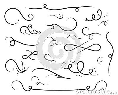 Abstract confusing twisted lines calligraphic design elements an Vector Illustration