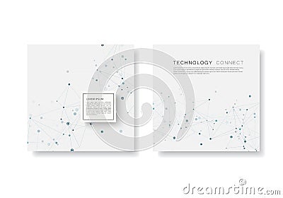 Abstract connect background with connected lines and dots. Modern vector templates brochure Vector Illustration