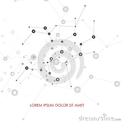 Abstract connect background with dots and lines. Molecule structure. Vector science background. Polygonal network Vector Illustration