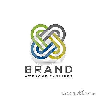 Abstract connect color business company logo Vector Illustration