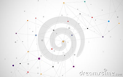 Abstract connecting dots and lines. Connection science and technology background. Vector illustration. Vector Illustration