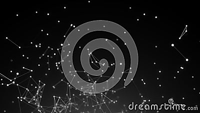 Abstract connection dots. Technology background. Digital drawing black and white theme. Network concept Stock Photo