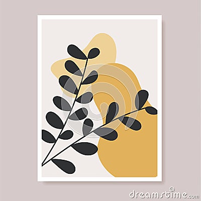 Abstract contemporary flower minimal modern vector design. Minimal abstract flower collection leaf Vector Illustration