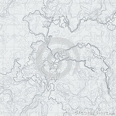 Abstract contour map with different relief. Topographic vector illustration for navigation Vector Illustration