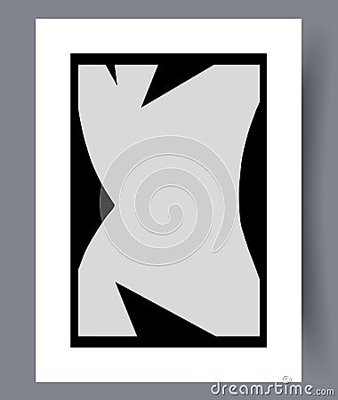 Abstract contour minimalist sketch wall art print Vector Illustration