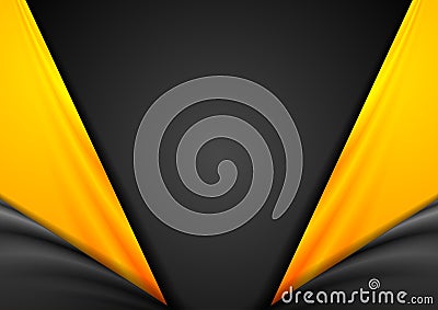 Abstract contrast black orange vector background Vector Illustration