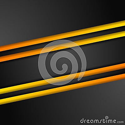 Abstract contrast orange black tech background Vector Illustration