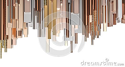 Abstract copper tone rods background Stock Photo