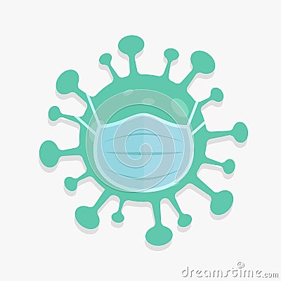 Abstract corona virus with a mask. Corona Virus Flu and lung disease spreading of world. Dangerous ncov corona virus Vector Illustration