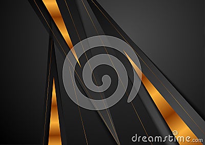 Abstract corporate black and golden concept art background Vector Illustration