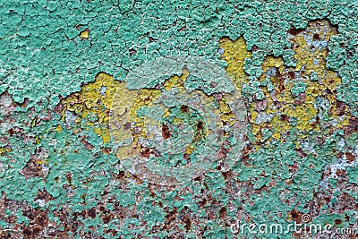 Abstract corroded colorful wallpaper grunge background iron rusty artistic wall peeling paint Stock Photo