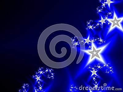 Abstract cosmic deep blue background with stars Cartoon Illustration