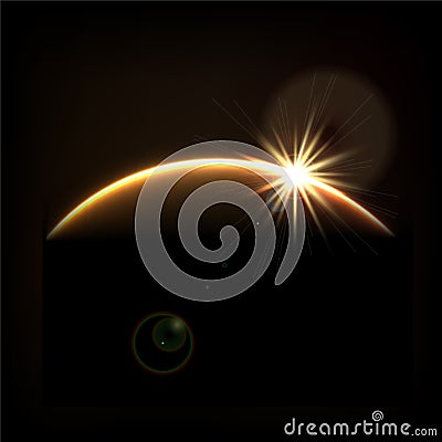 Abstract cosmic sunrise Cartoon Illustration