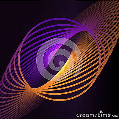 Abstract cosmic, twisting lines background. Nano technology structure, visual effects. Vector Illustration
