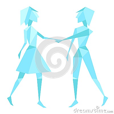Abstract couple holding habds Vector Illustration