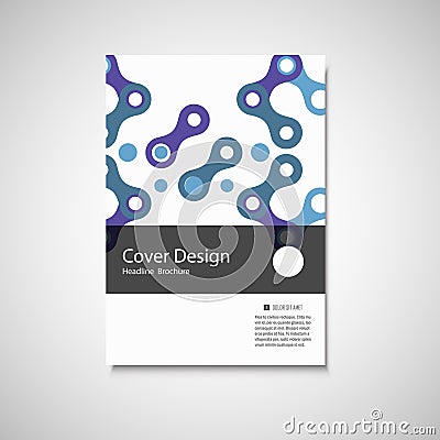 Abstract cover design, business brochure template layout, annual report, booklet or book. Chain geometric pattern Vector Illustration