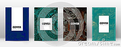 Abstract cover. Exquisite design template. Suminagashi marble hipster poster. Exquisite trendy abstr Vector Illustration