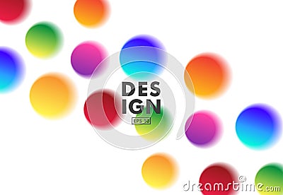Abstract cover illustration background with bright multicolored circles and design typography Vector Illustration