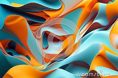 abstract colorful creamy background of a mixture of orange and light green colors Stock Photo