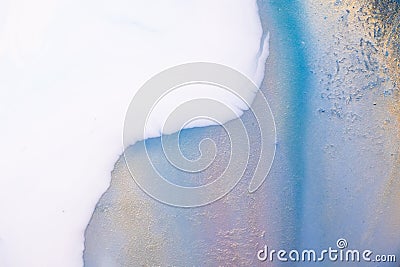 Abstract created using the technique of liquid acrylic. Abstract ethereal swirl. Trendy wallpaper. Stock Photo