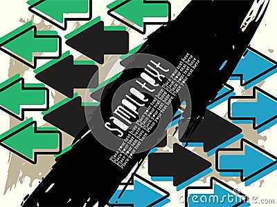 Abstract creative arrow background with grunge Vector Illustration