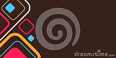 Abstract creative background, web banner. Vector color illustration in flat style. Composition of smooth rounded color lines. Vector Illustration
