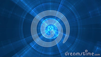 Abstract blue fractal technological background with crossed circles. Stock Photo