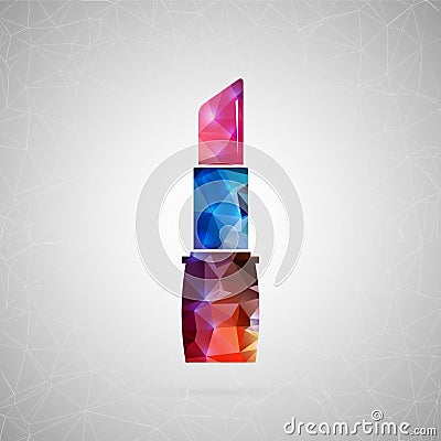 Abstract creative concept icon of lipstick. For web and mobile content isolated on background, unusual template design, fla Stock Photo