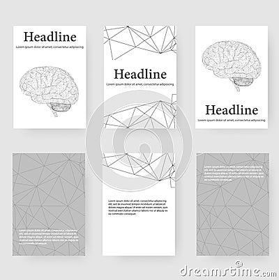 Abstract Creative concept vector background of the human brain. Polygonal design style letterhead and brochure for Vector Illustration