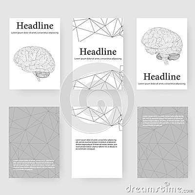 Abstract Creative concept vector background of the human brain. Polygonal design style letterhead and brochure for Vector Illustration