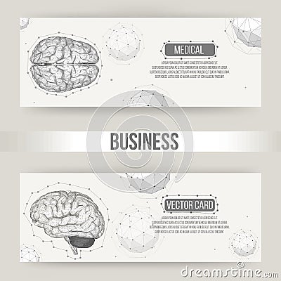 Abstract Creative concept vector background of the human brain. Polygonal design style letterhead and brochure for Vector Illustration