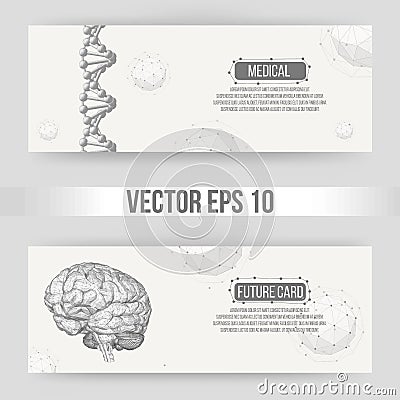 Abstract Creative concept vector background of the human brain. Polygonal design style letterhead and brochure for Vector Illustration