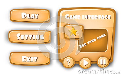 Abstract Creative concept vector Interface game design, resource bar and resource icons for games. Funny cartoon design Vector Illustration