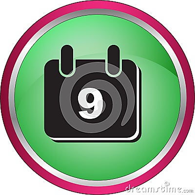 Round shape creative design calender number images with web button Stock Photo