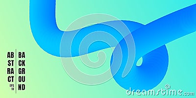 Abstract creative design 3d blue color fluid wave and spiral shape on green background. You can use for brochure. poster, banner Vector Illustration